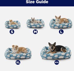 AIPERRO Square Pillow Bolster Dog & Cat Bed with Removable Cover & Machine Washable, Blue, XX-Large slide 2 of 9