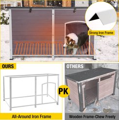 Aivituvin 59.1-in Heated Dog House with Heating Pad, Gray slide 2 of 8