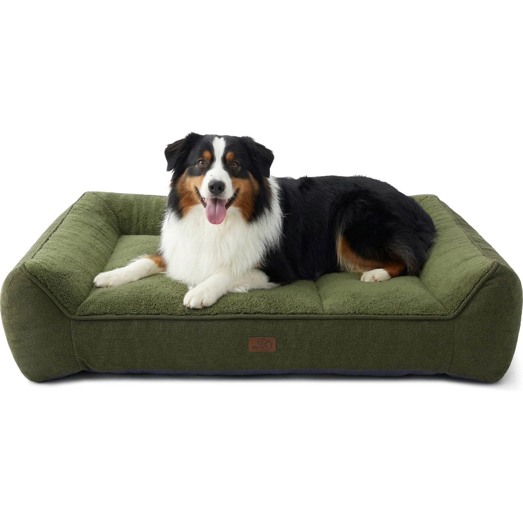 Bedsure SupportMax Orthopedic Waterproof Removable Cover Dog Sofa Bed, Green, X-Large