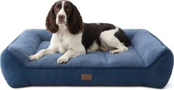 Bedsure SupportMax Orthopedic Waterproof Removable Cover Dog Sofa Bed, Blue, Large