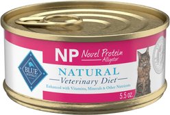 Blue Buffalo Natural Veterinary Diet NP Novel Protein Alligator Grain-Free Wet Cat Food, 5.5-oz, case of 24
