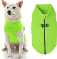 Gooby Zip-Up Fleece Dog Vest, Lime, Medium: 17.5-in chest