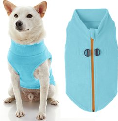 Gooby Zip-Up Fleece Dog Vest, Turquoise, Large: 20-in chest