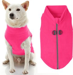 Gooby Zip-Up Fleece Dog Vest, Pink, Medium: 17.5-in chest