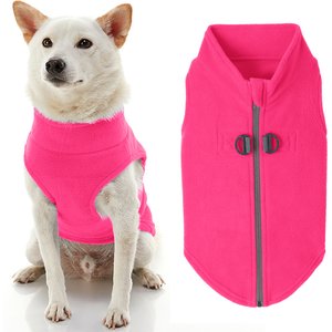 Gooby Zip-Up Fleece Dog Vest, Pink, Medium: 17.5-in chest
