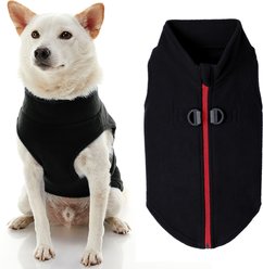Gooby Zip-Up Fleece Dog Vest, Black, Medium: 17.5-in chest