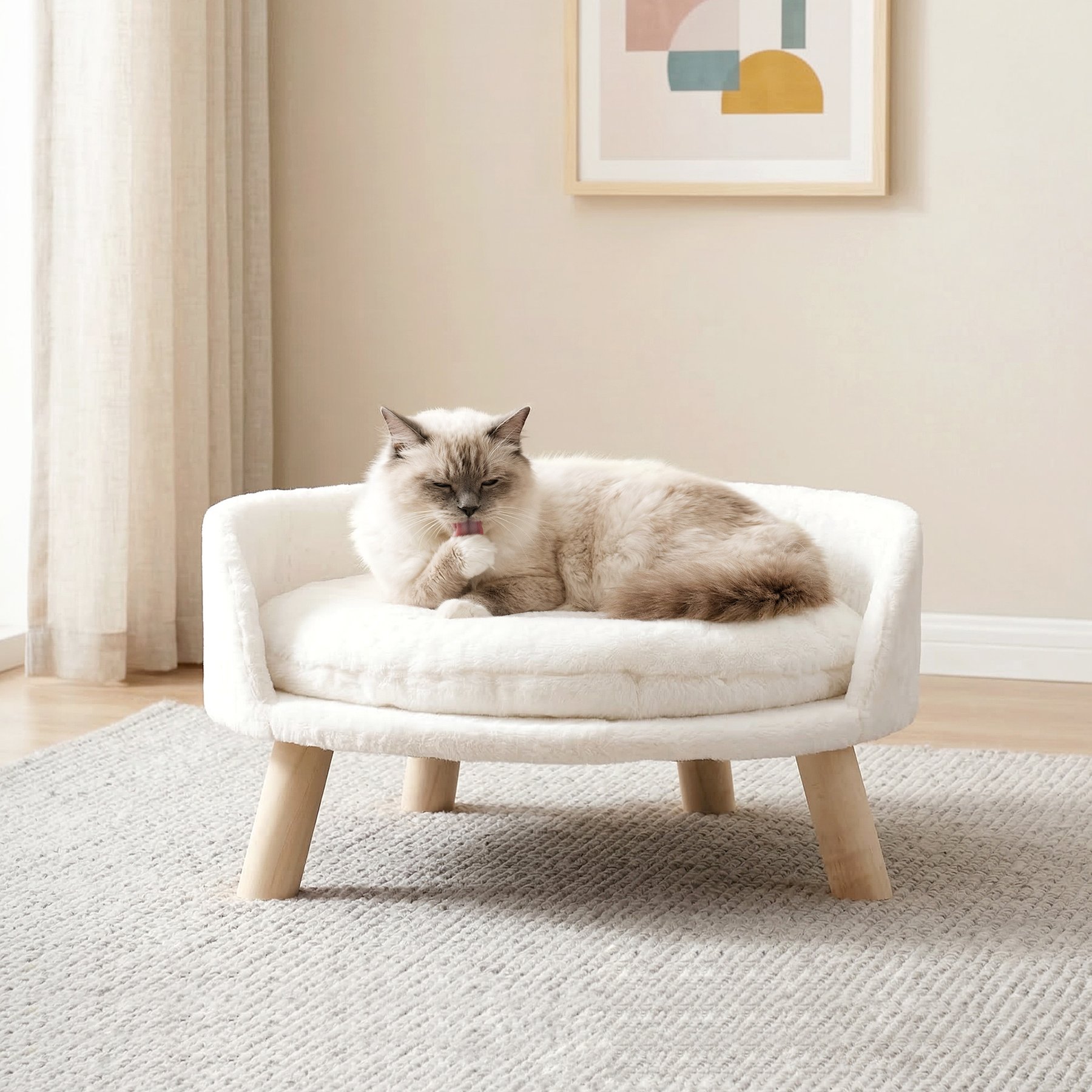 Happy & Polly Dog & Cat Sofa Bed with Removable Padded Cushion, Small