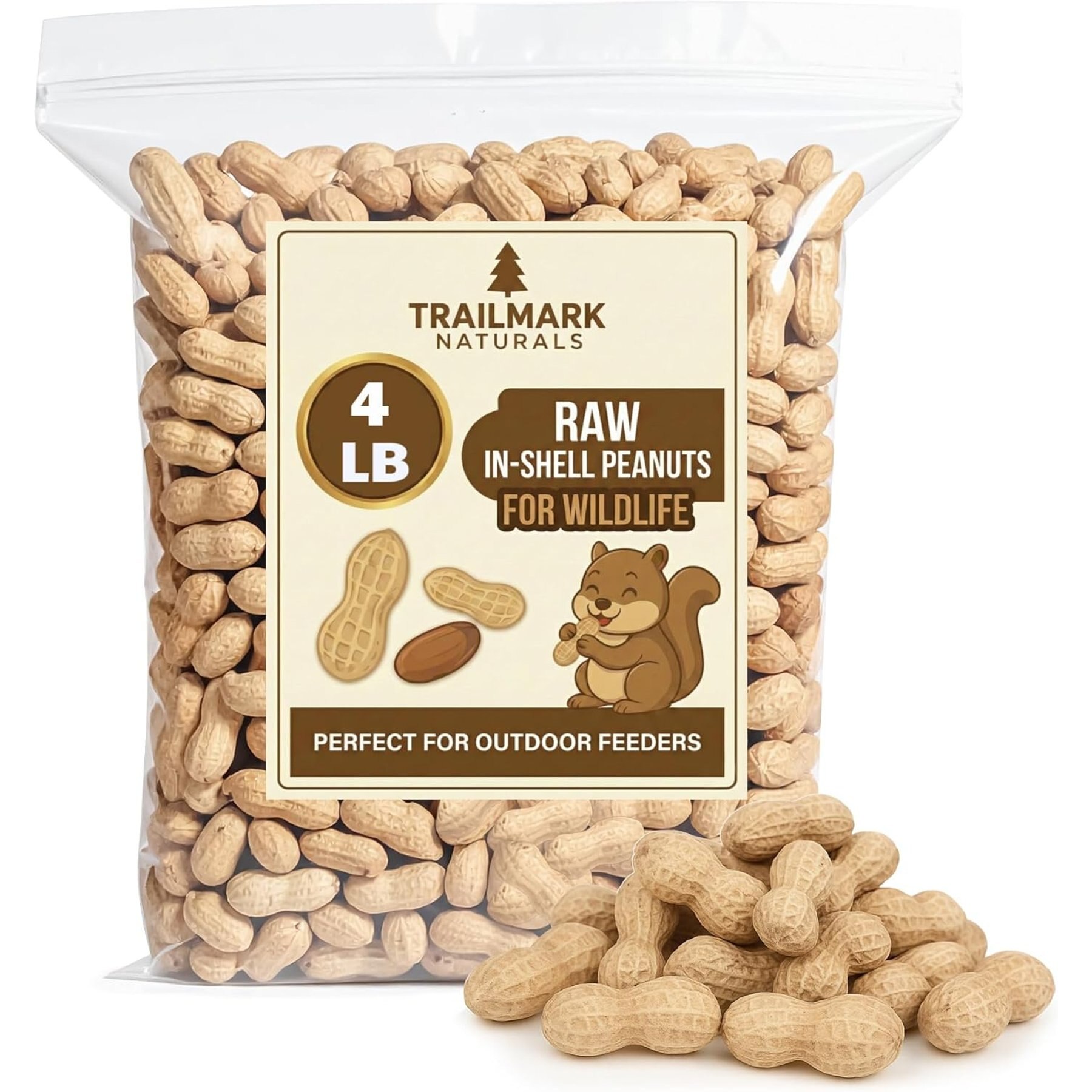 Trailmark Naturals In Shell Raw Peanuts Bird Food, 4-lb box