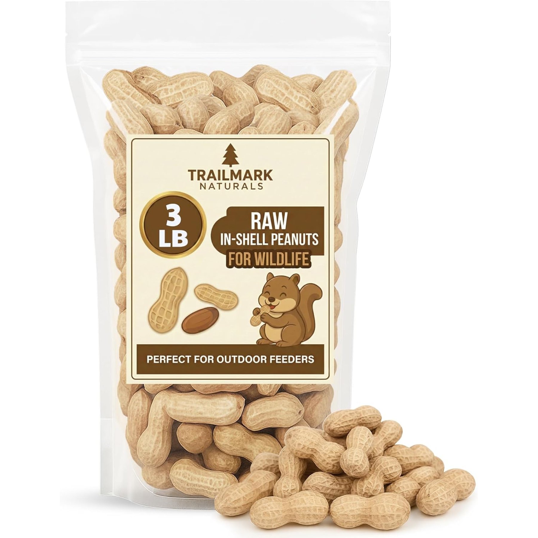 Trailmark Naturals In Shell Raw Peanuts Bird Food, 3-lb bag