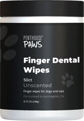 Penthouse Paws Fresh Breath Dog & Cat Finger Dental Wipes, 50 count