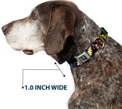 Buckle-Down Grateful Dead Script Bears Skeletons Black Metal Seatbelt Buckle Polyester Dog Collar, Multicolor, Small: 9.5 to 13-in neck, 1-in wide slide 2 of 8