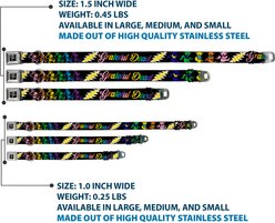 Buckle-Down Grateful Dead Script Bears Skeletons Black Metal Seatbelt Buckle Polyester Dog Collar, Multicolor, Medium: 11 to 16.5-in neck, 1-in wide slide 2 of 8