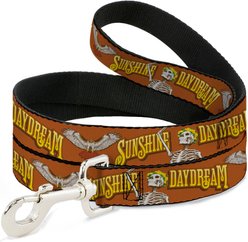 Buckle-Down Grateful Dead Sunshine Daydream Skeleton Orange Polyester Dog Leash, Multicolor, 4-ft long, 1-in wide