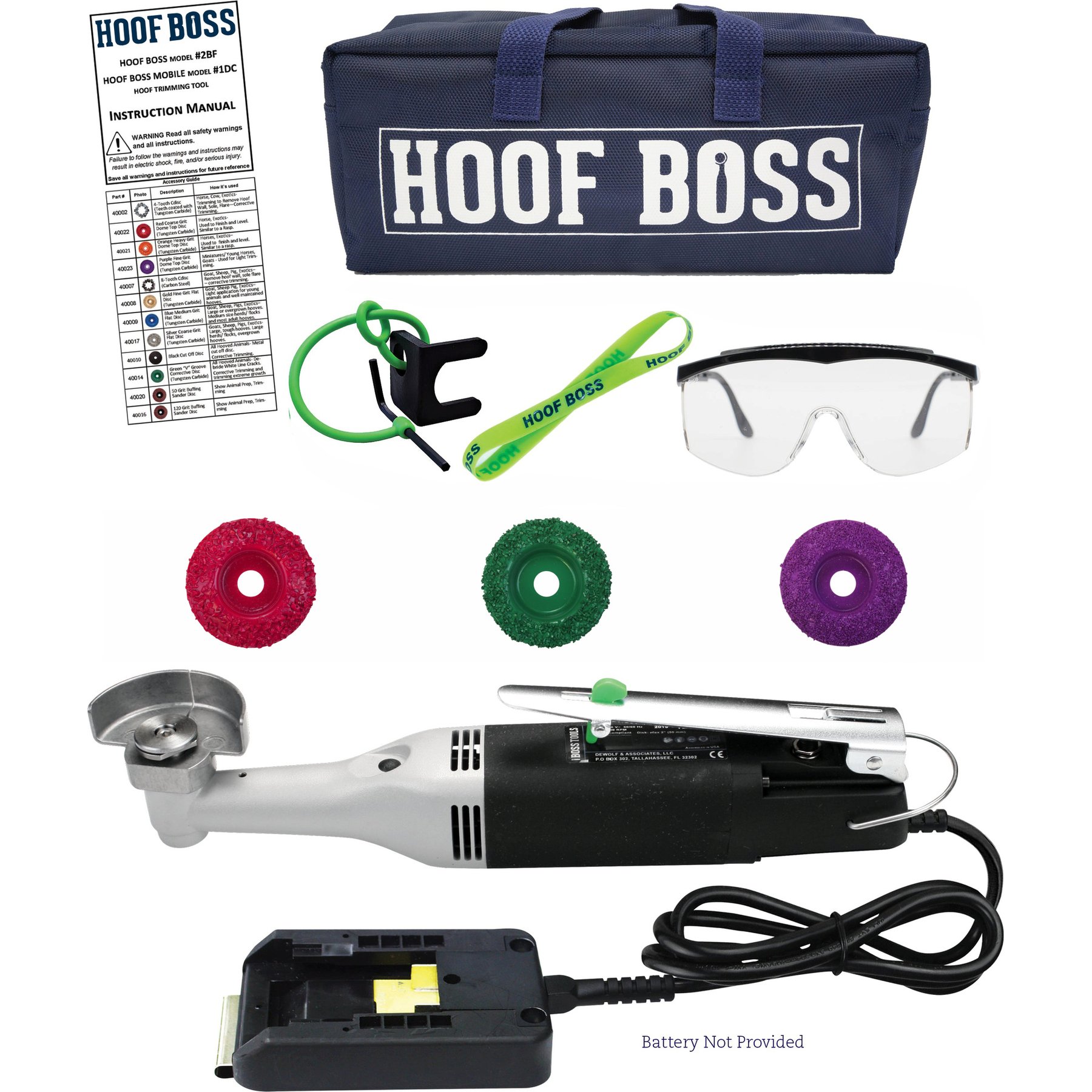 Hoof Boss Basic Battery Operated Horse Hoof Trimmer Set