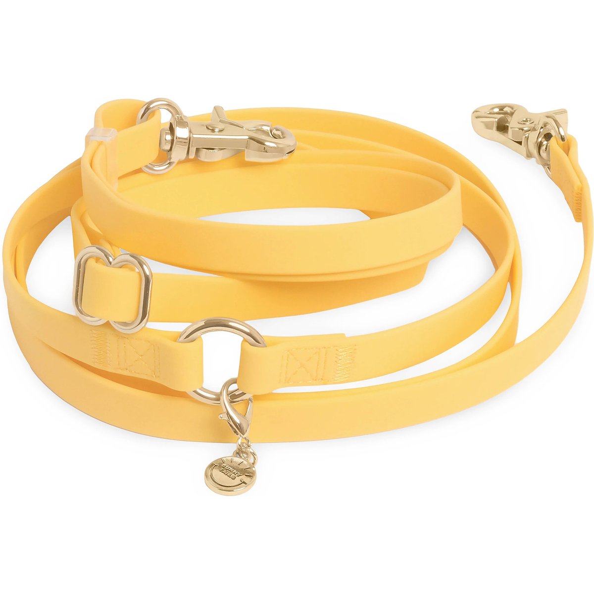 Sunny Tails 4-in-1 Convertible Hands Free Cloud Dog Leash, 8-ft long, 5/8-in wide, Dandelion Yellow