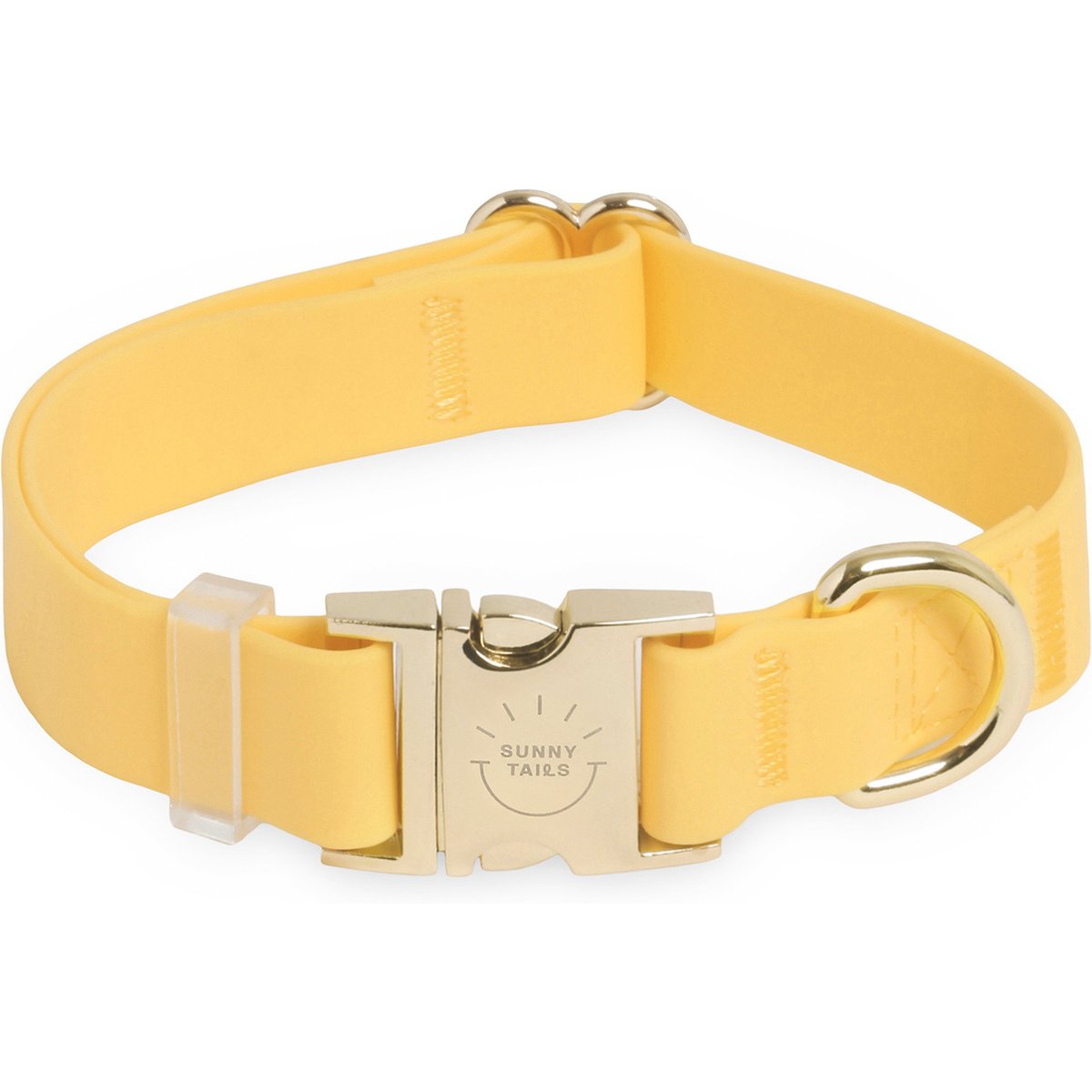 Sunny Tails Cloud Waterproof Dog Collar, Dandelion Yellow, Medium: 12 to 18-in neck, 3/4-in wide