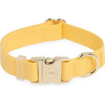 Sunny Tails Sunny Tails Cloud Waterproof Dog Collar, Dandelion Yellow, Medium: 12 to 18-in neck, 3/4-in wide