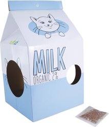 Turbo Milk Carton Cat Scratcher Toy, Blue