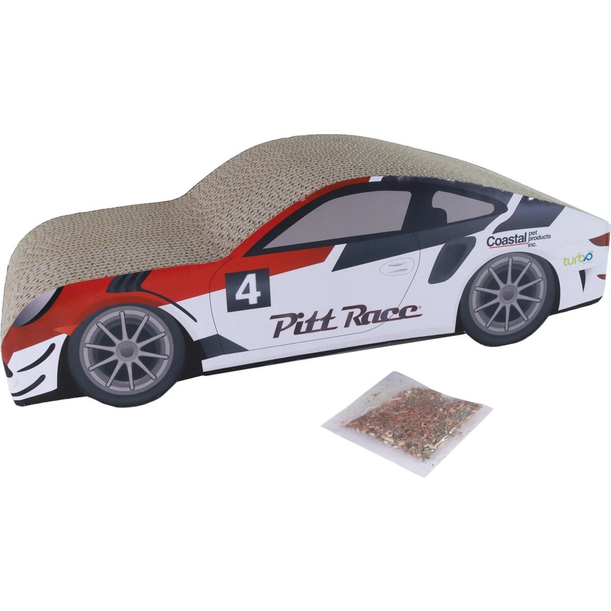 Turbo Race Car Cat Scratcher Toy, Red