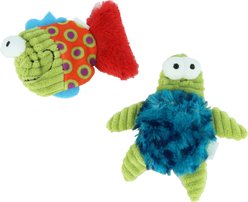 Turbo Whimsy Fish Turtle Cat Toys, 2 count