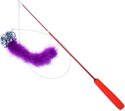 Turbo Telescoping Teaser Cat Toy with Crinkle Tail, Multicolor