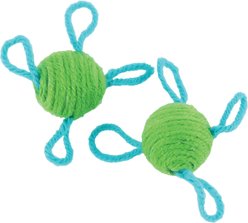 Turbo Wool Ball Cat Toys, 2 count, Green