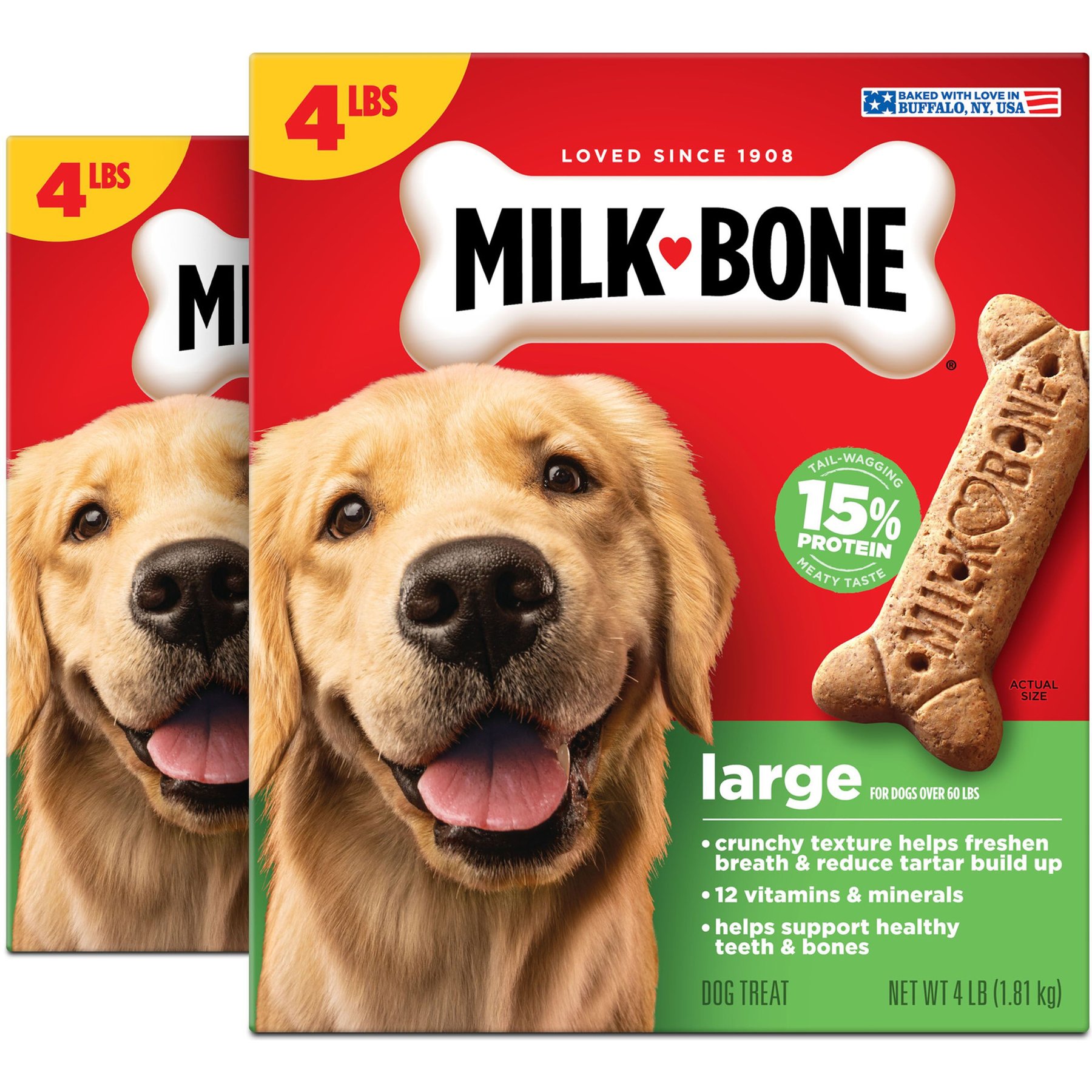 Milk-Bone Original Beef Flavored Crunchy Large Dog Treats, 8-lb bundle
