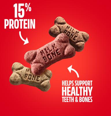 Show full view: Milk-Bone Flavor Snacks Mini's Flavored Crunchy Dog Treats, 36-oz tub slide 5 of 10