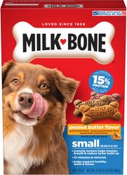 Milk-Bone Peanut Butter Flavor Crunchy Small Dog Treats, 1.5-lb box