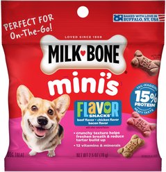Milk-Bone Flavor Snacks Mini's Flavored Crunchy Dog Treats, 2.5-oz bag