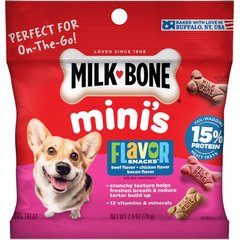 Milk-Bone Flavor Snacks Mini's Flavored Crunchy Dog Treats, 2.5-oz bag