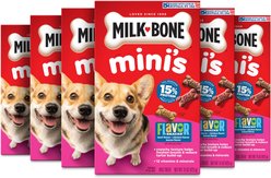 Milk-Bone Flavor Snacks Mini's Flavored Crunchy Dog Treats, 15-oz box, case of 6