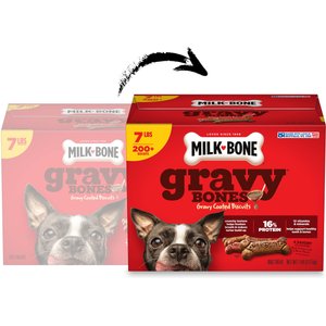 Milk-Bone GravyBones Gravy Coated Biscuit Small Dog Treats, 7-lb box