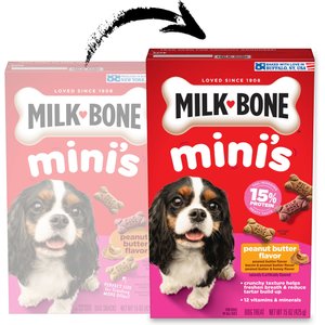 Milk-Bone Mini's Peanut Butter Flavor Crunchy Dog Treats, 15-oz box