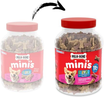Show full view: Milk-Bone Flavor Snacks Mini's Flavored Crunchy Dog Treats, 36-oz tub slide 3 of 10