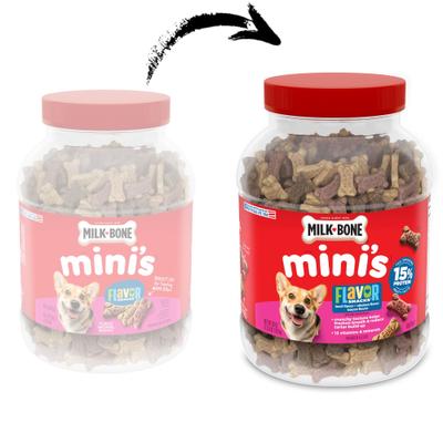 Show full view: Milk-Bone Flavor Snacks Mini's Flavored Crunchy Dog Treats, 36-oz tub slide 3 of 11