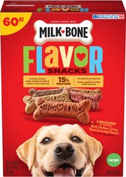 Milk-Bone Flavor Snacks Flavored Crunchy Large Dog Treats, 60-oz box