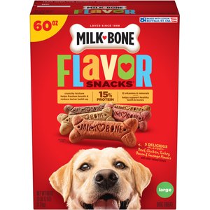 Milk-Bone Flavor Snacks Flavored Crunchy Large Dog Treats, 60-oz box