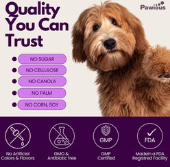 Pawious Flea & Tick Skin & Coat Supplement for Dogs, 120 Chewables, 9-oz jar slide 2 of 7