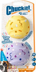 Chuckit! Birthday Exercise Ball Dog Toy, Multicolor, Large, 2 count