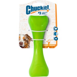 Chuckit! Bonze Crunch Crinkle Dog Chew Toy, Green, Medium