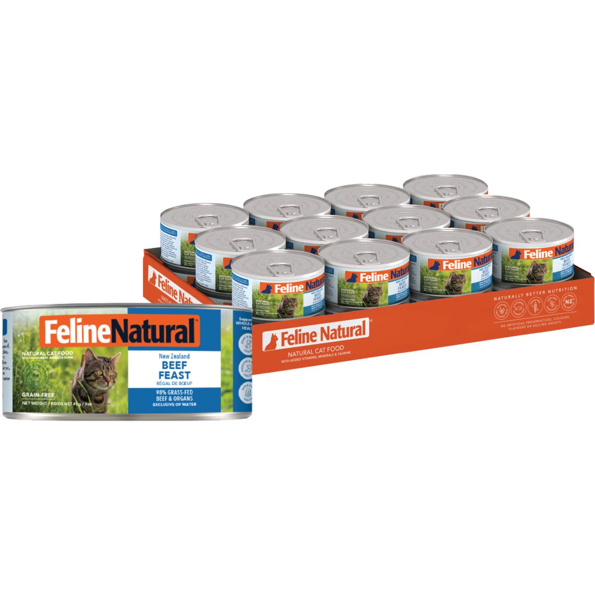 Feline Natural Beef Feast Grain-Free Canned Cat Food, 3-oz, case of 24