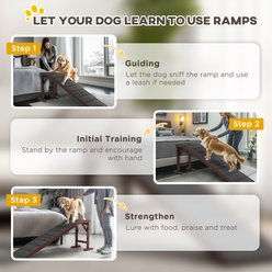 PawHut Non-Slip Carpet Dog Ramp, Brown slide 2 of 9