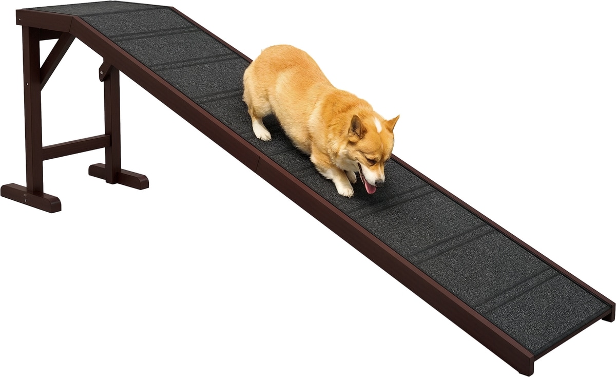 PAWHUT Non-Slip Carpet Dog Ramp, Brown - Chewy.com
