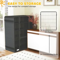 PawHut Indoor/Outdoor 24 Panel Dog Playpen, Black, 252 x 126 x 39.4-in slide 2 of 9