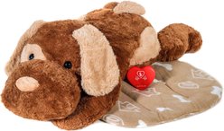 Pet Fit For Life Cuddle Pup Heart Beat Simulator Plush Dog Toy, Brown, Large