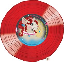 Crochet Kitty Chappurrll Roan Record Mat Crinkle Cat Toy with Catnip, Red, 11.5 x 11.5-in