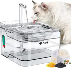 PetNF Transparent Cat Water Drinking Fountain with 2 Filters, Transparent, 3-L