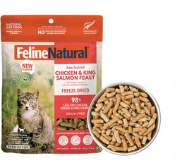 Feline Natural New Zealand Grain-Free Chicken & King Salmon Feast Freeze-Dried Cat Food, 3.5-oz bag