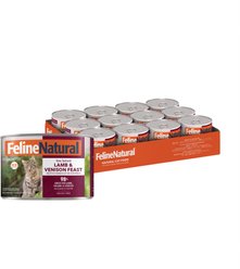 Feline Natural New Zealand Lamb & Venison Feast Grain-Free Pate Canned Wet Cat Food, 6-oz can, case of 12